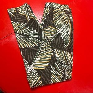 NWOT lemon way green palm leaf pull in pants